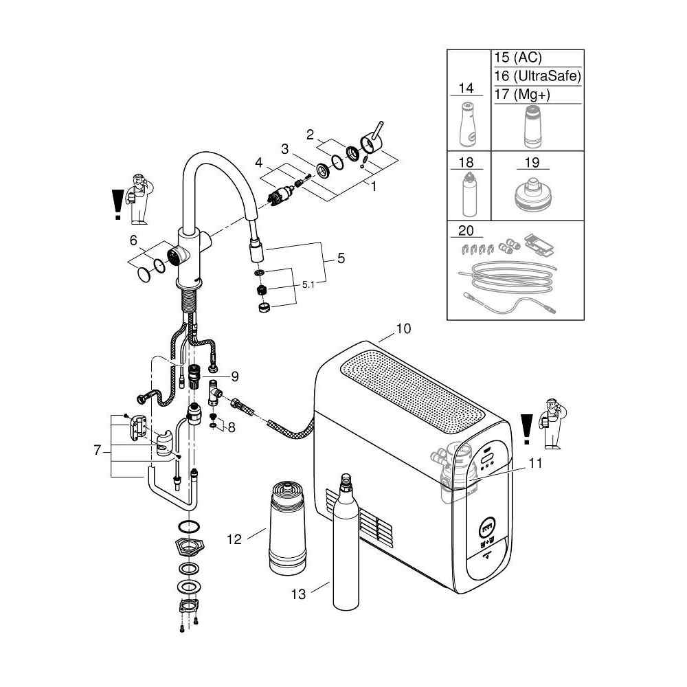 GROHE Blue Home - C-pip - Utdragbar - Supersteel Watertrade