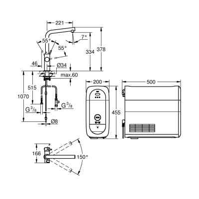 GROHE Blue Home - L-pip - Krom GROHE Blue Home