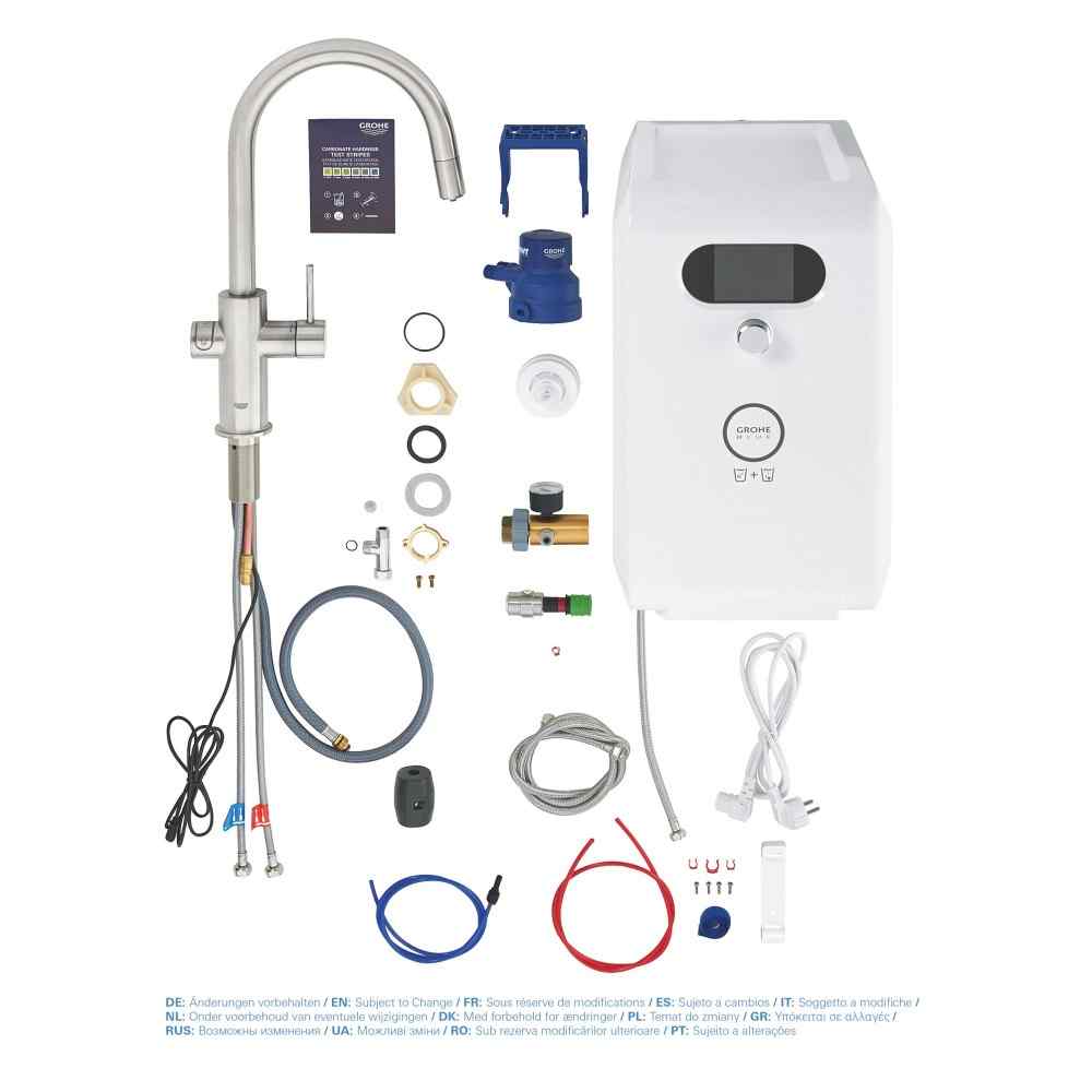 GROHE Blue Professional - C-pip - Utdragbar - Supersteel GROHE Blue Pro