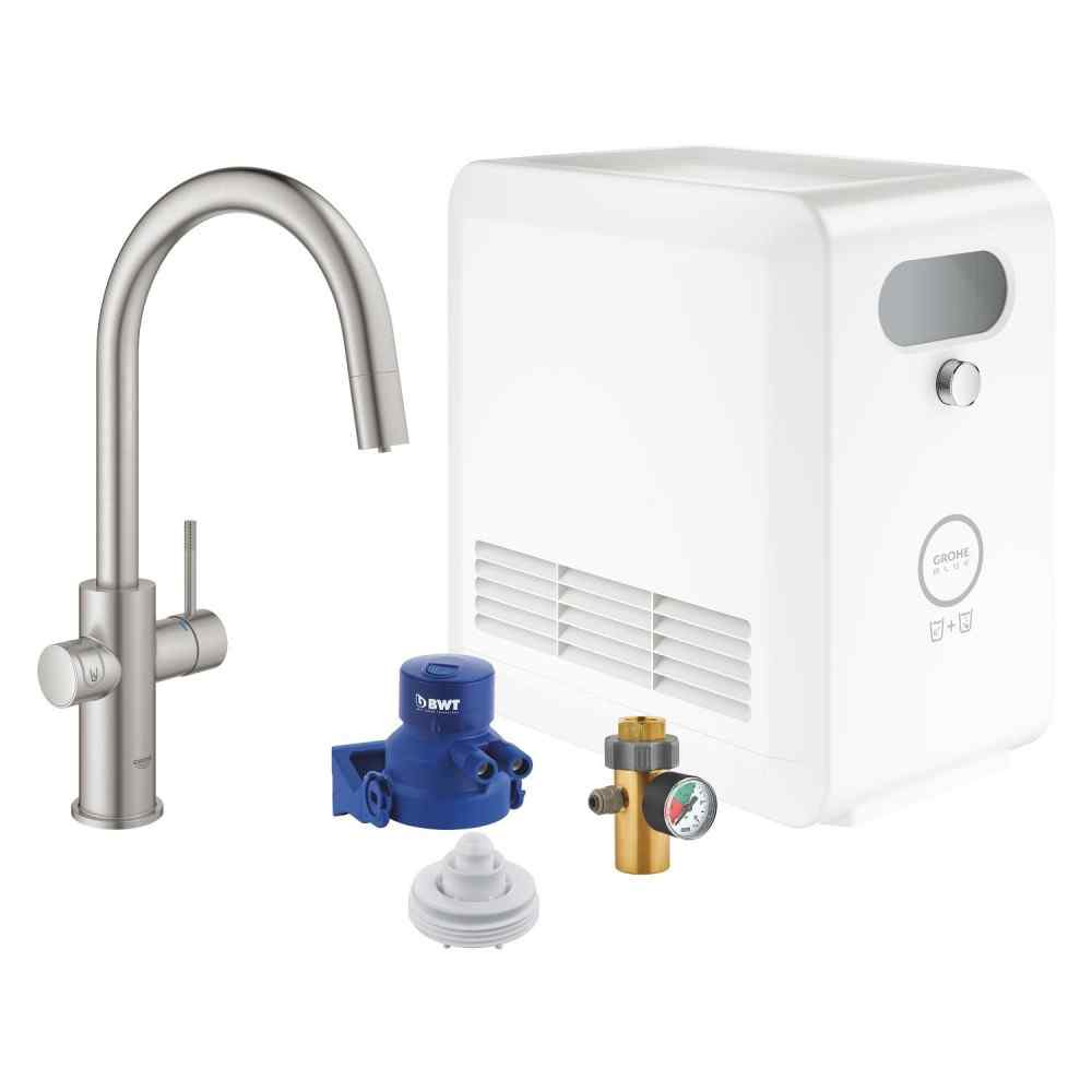 GROHE Blue Professional - C-pip - Utdragbar - Supersteel GROHE Blue Pro