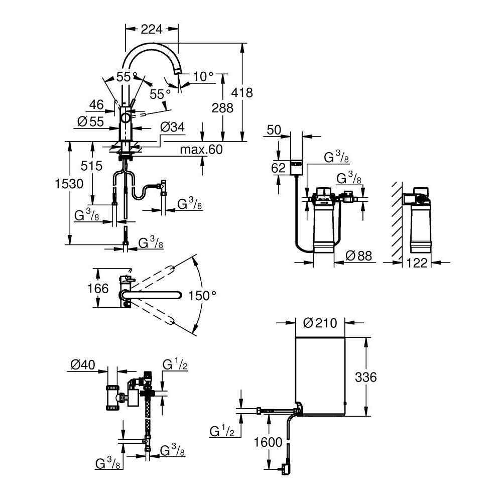 GROHE Red Duo - Hard Graphite - C-pip- Size M GROHE Red